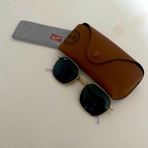 RayBan Hexagonal gold frame sunglasses